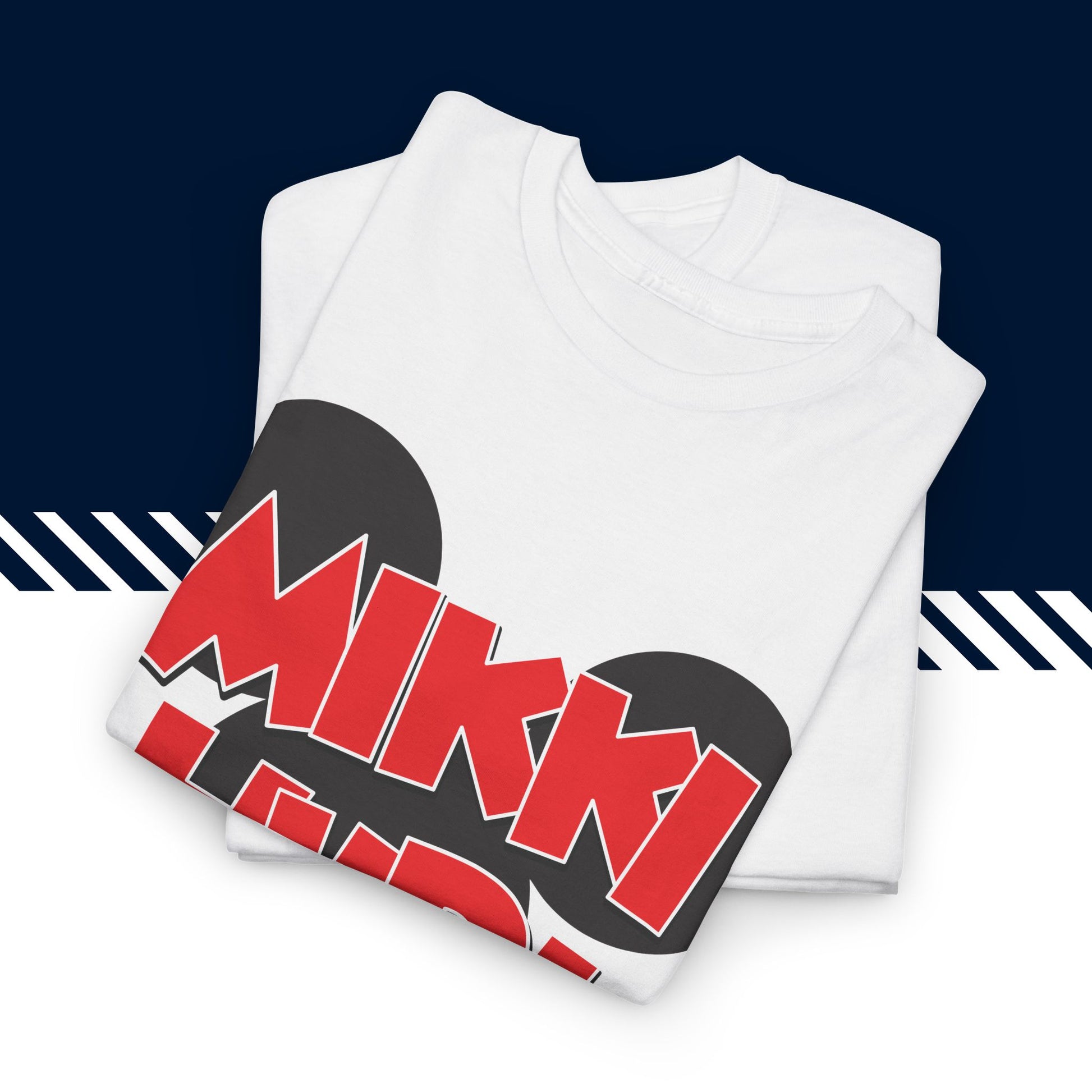 Valkoinen puuvillainen hauskat printtipaidat, Mikki Hiiri t-paita, taitettuna, 100% puuvilla.