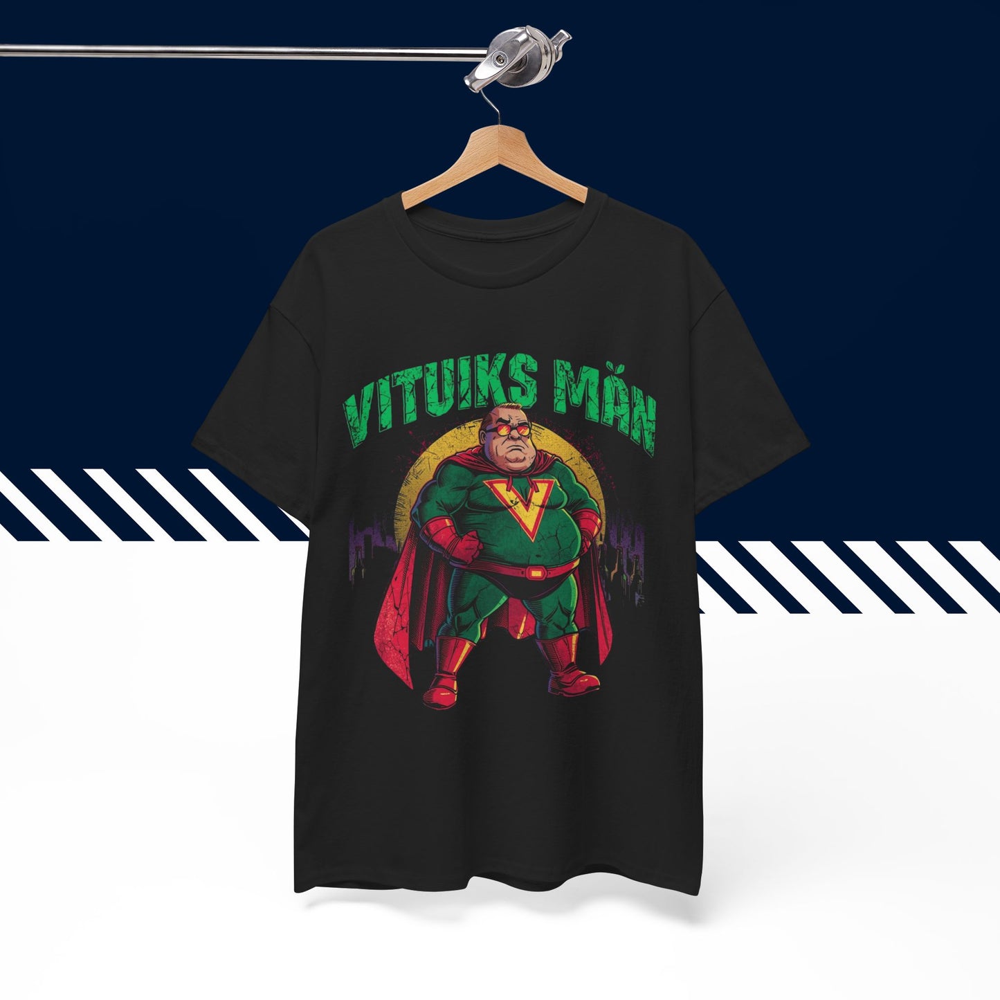 Musta 100% puuvillainen Vituiks Män t-paita, hauskat paidat, henkarissa, unisex-malli.