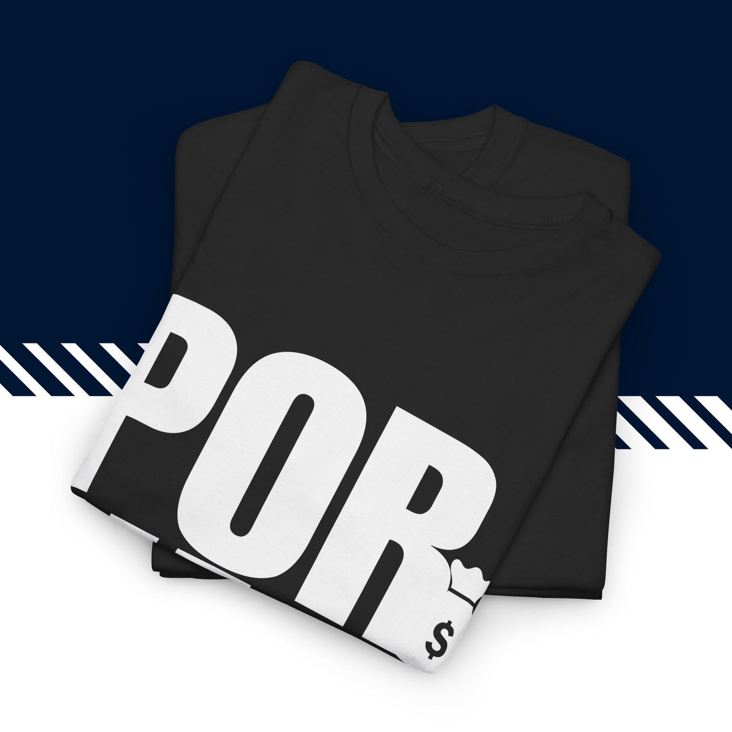 Musta puuvillainen hauskat printtipaidat, Porvari t-paita, taitettuna, 100% puuvilla.