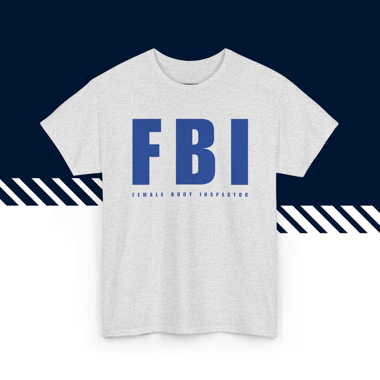 Harmaa hauska paita, FBI-tekstipainatus, rento malli, suomi t-paidat.
