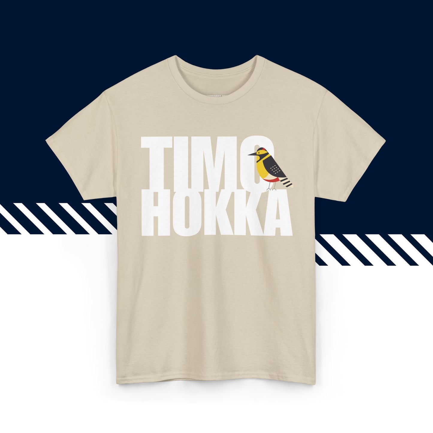 Beige 100% puuvillainen t-paita, miesten hauskat paidat, Timo Hokka -tekstipainatus, rento.