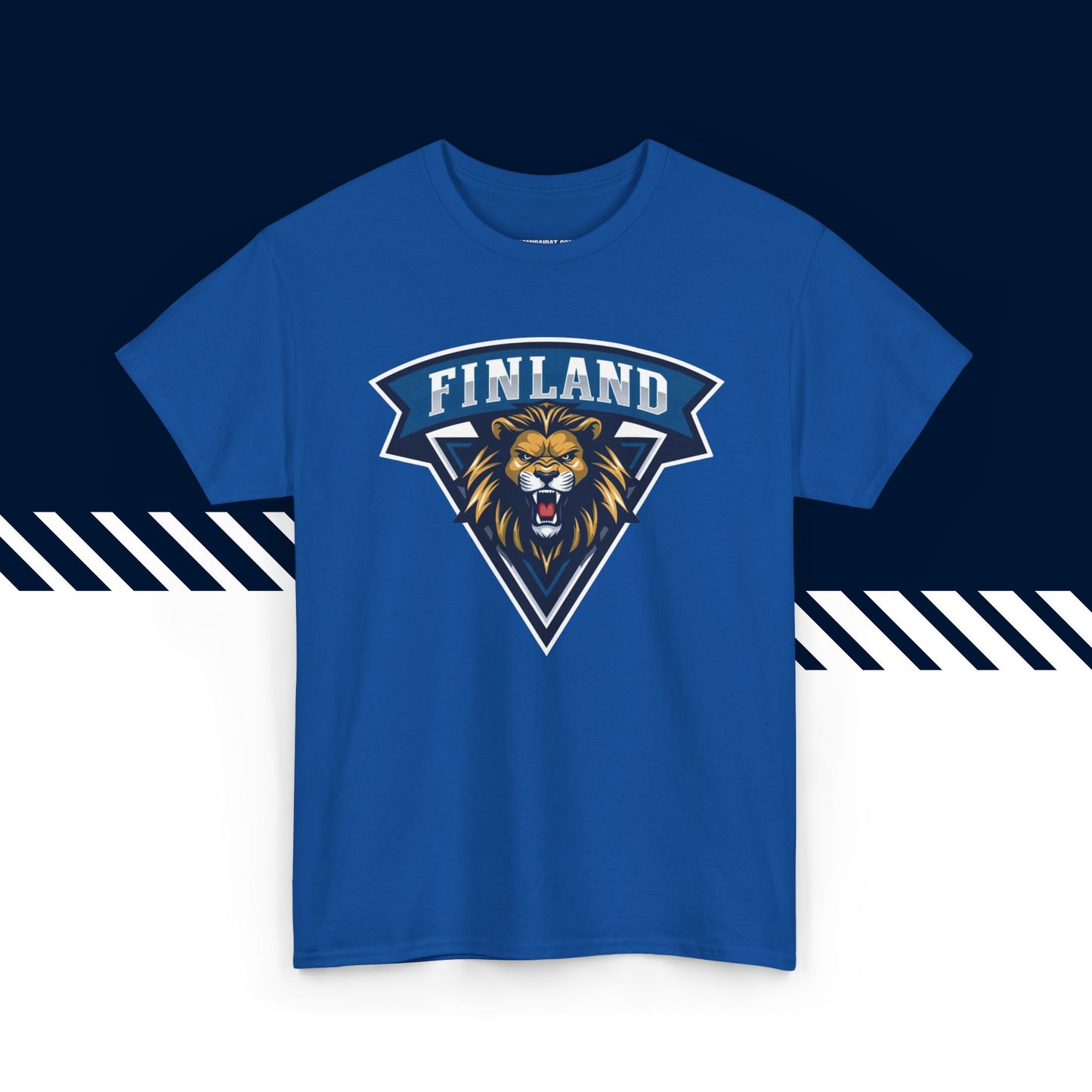 Sininen 100% puuvillainen suomi paidat, Jellonat-kuvio, rento malli.
