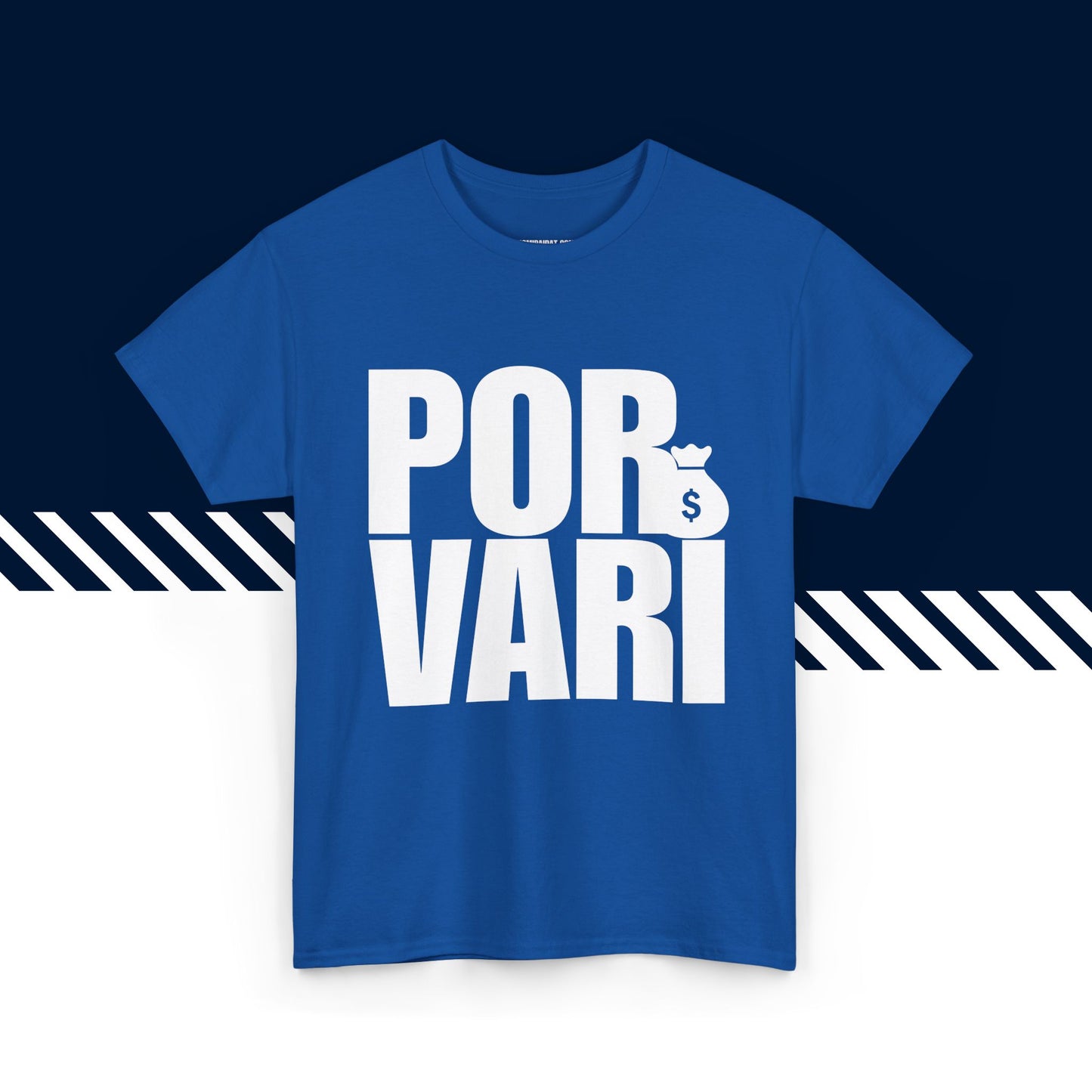 Sininen 100% puuvillainen suomi paidat, Porvari-tekstipainatus, rento malli.