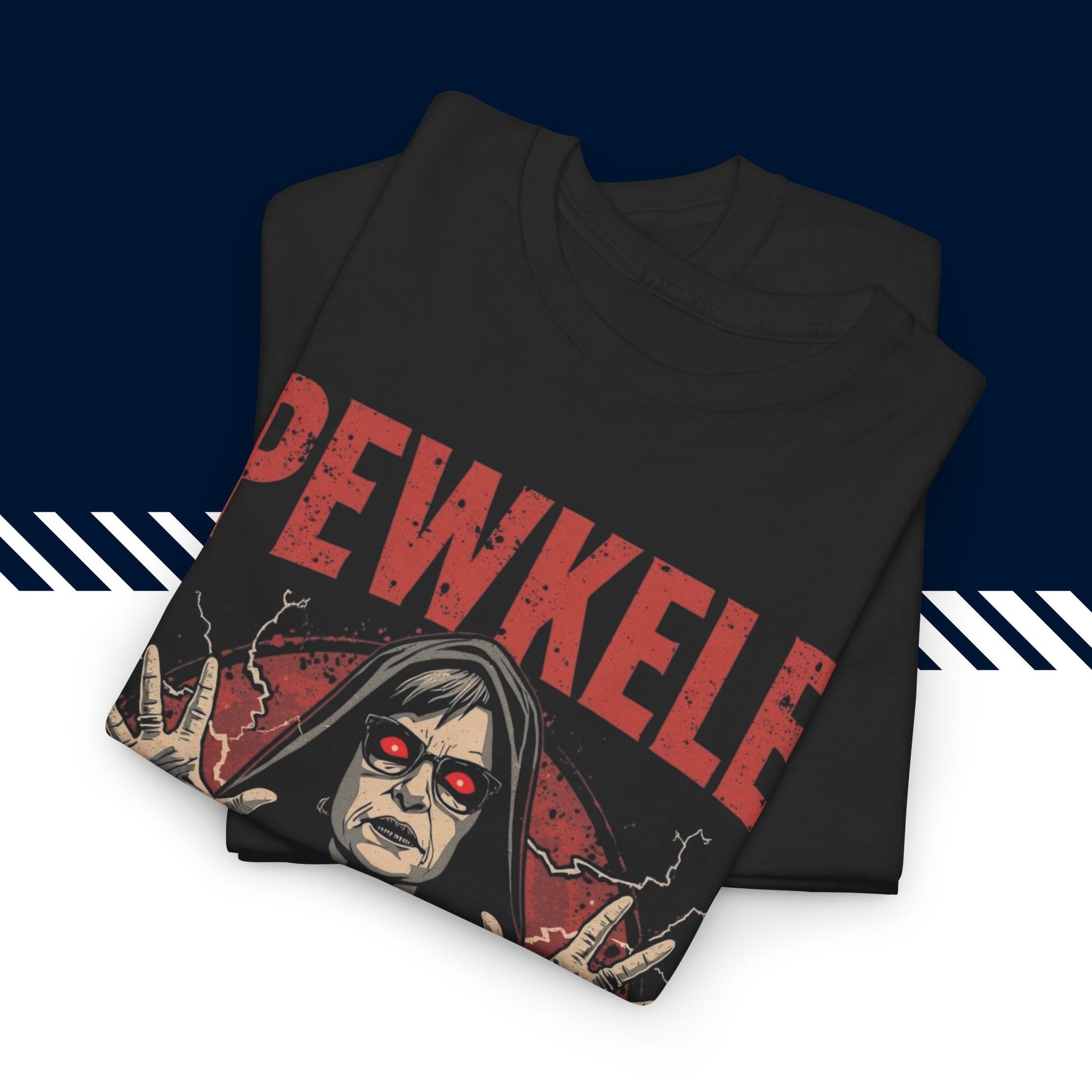 Musta puuvillainen hauskat paidat Pewkele t-paita, taitettuna, 100% puuvilla, unisex.
