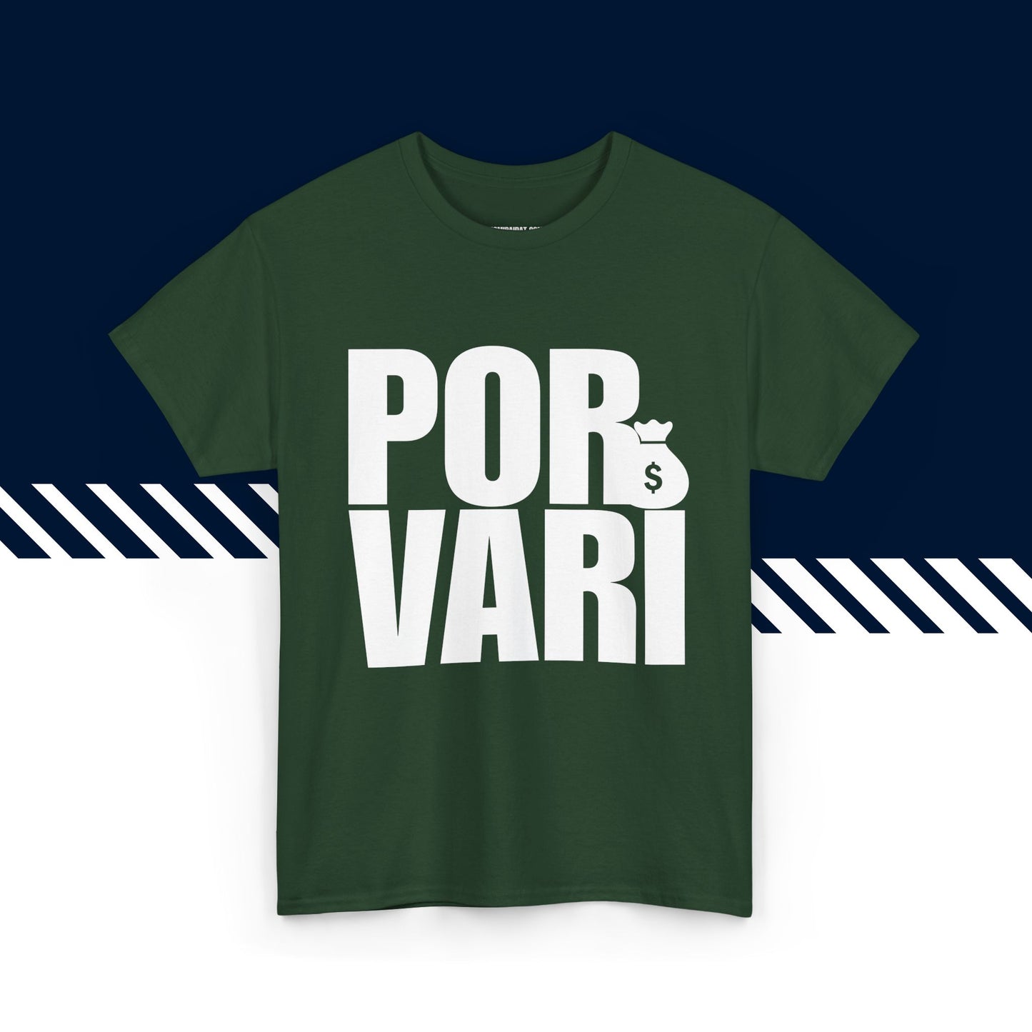 Tummanvihreä puuvillainen t-paita, hauskat teksti paidat, Porvari-tekstipainatus, unisex-malli.