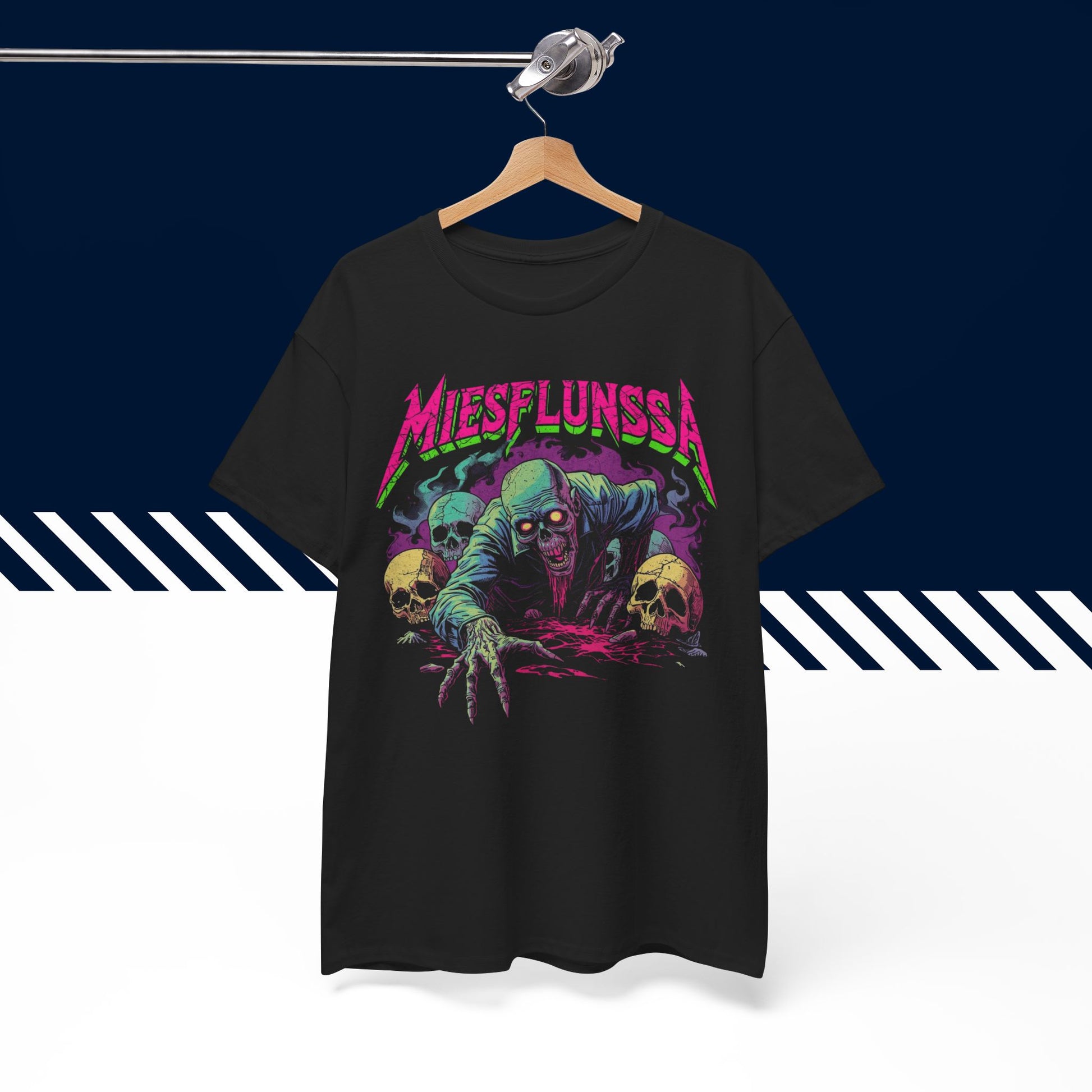 Musta 100% puuvillainen Miesflunssa t-paita, hauskat paidat, henkarissa, rento unisex-malli.