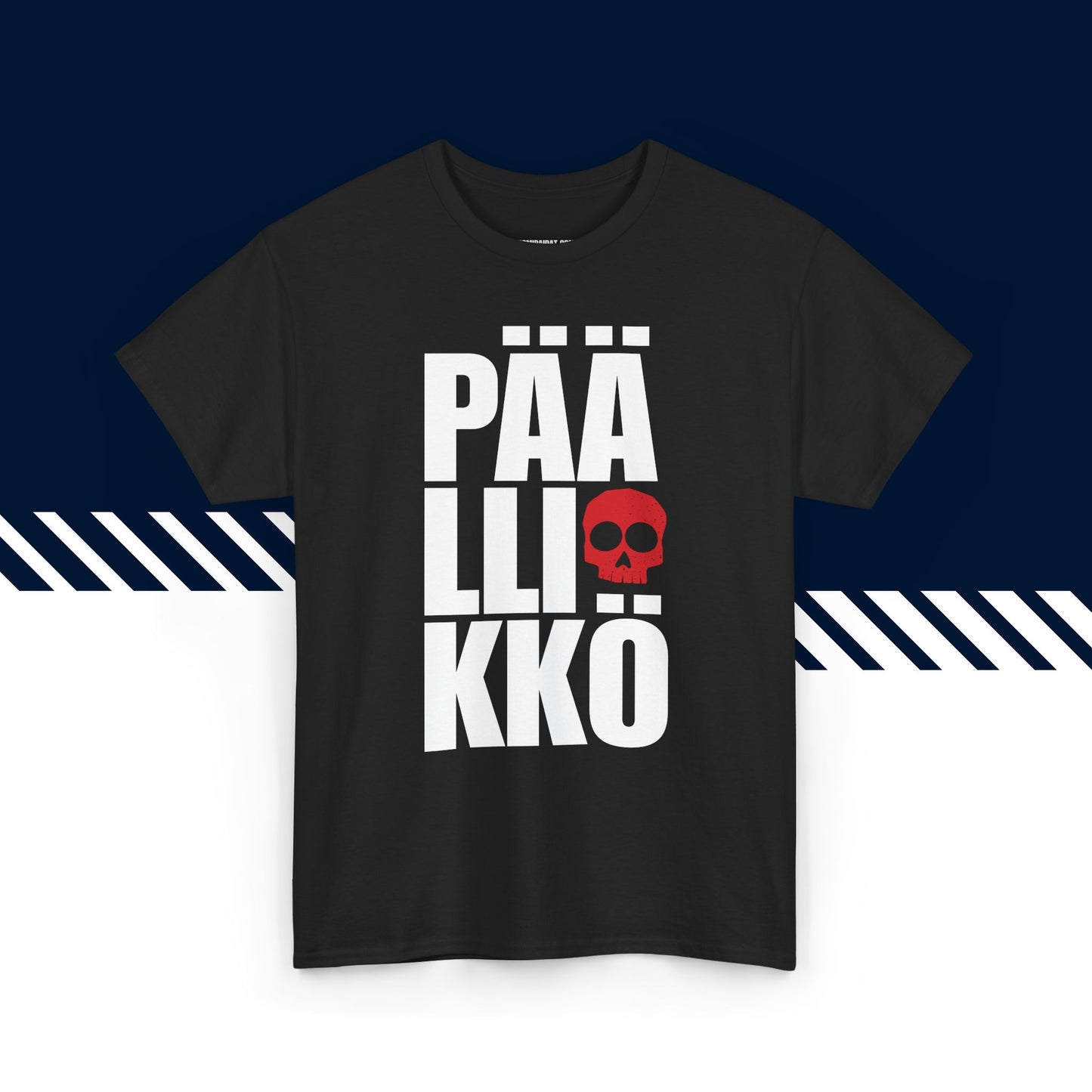 Musta 100% puuvillainen suomi paita, Päällikkö-tekstipainatus, hauskat t-paidat.