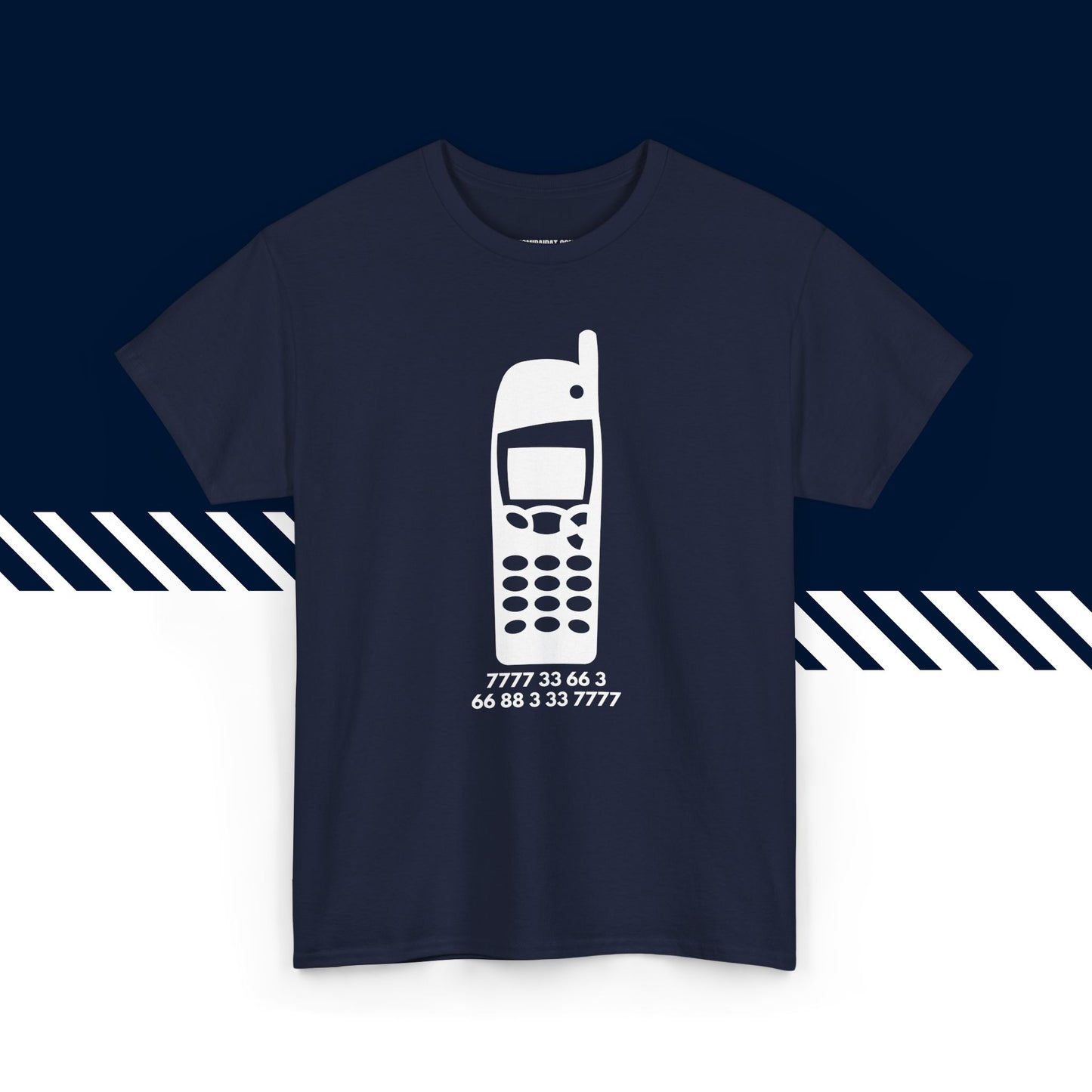 Tummansininen puuvillainen t-paita, hauskat printtipaidat, Send nudes -tekstipainatus, unisex-malli.