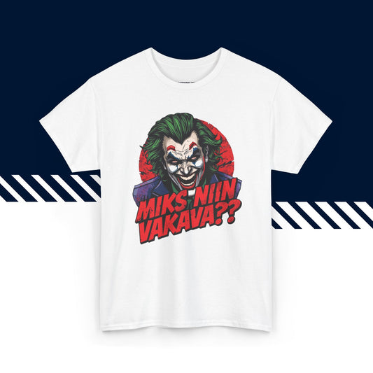 Valkoinen 100% puuvillainen t-paita, hauskat paidat, Miks niin vakava -tekstipainatus, unisex.