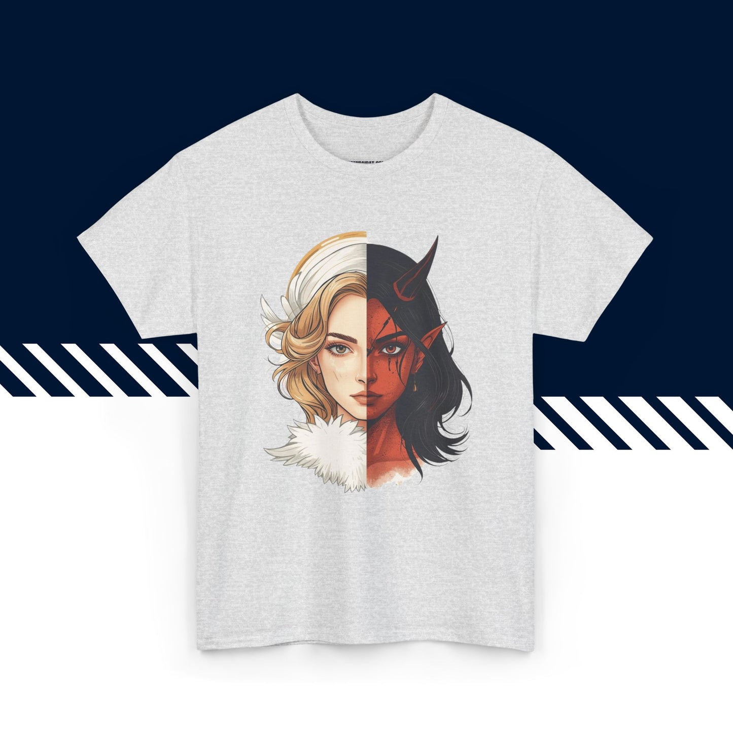 Harmaa t-paita, hauskat paidat, Fiftyfifty-tekstipainatus, rento malli, unisex.