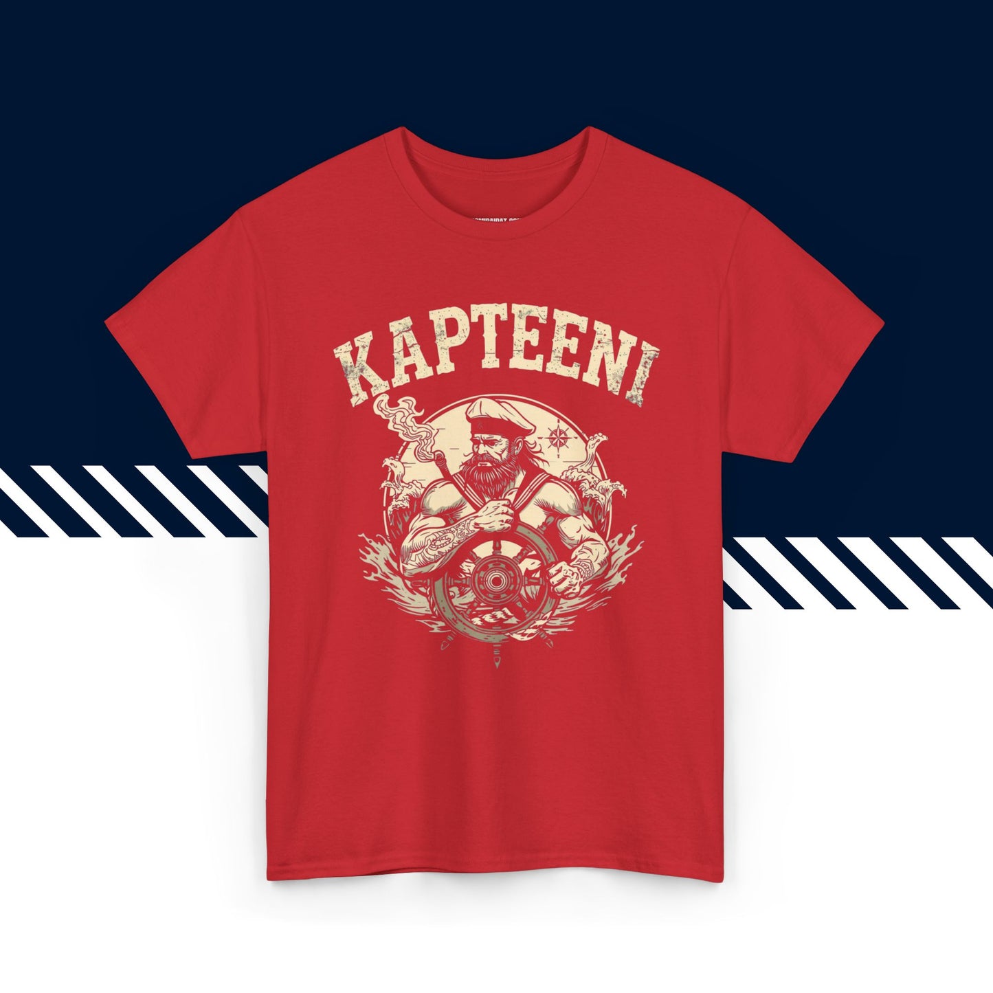 Punainen 100% puuvillainen Kapteeni t-paita, hauskat paidat, rento unisex-malli.