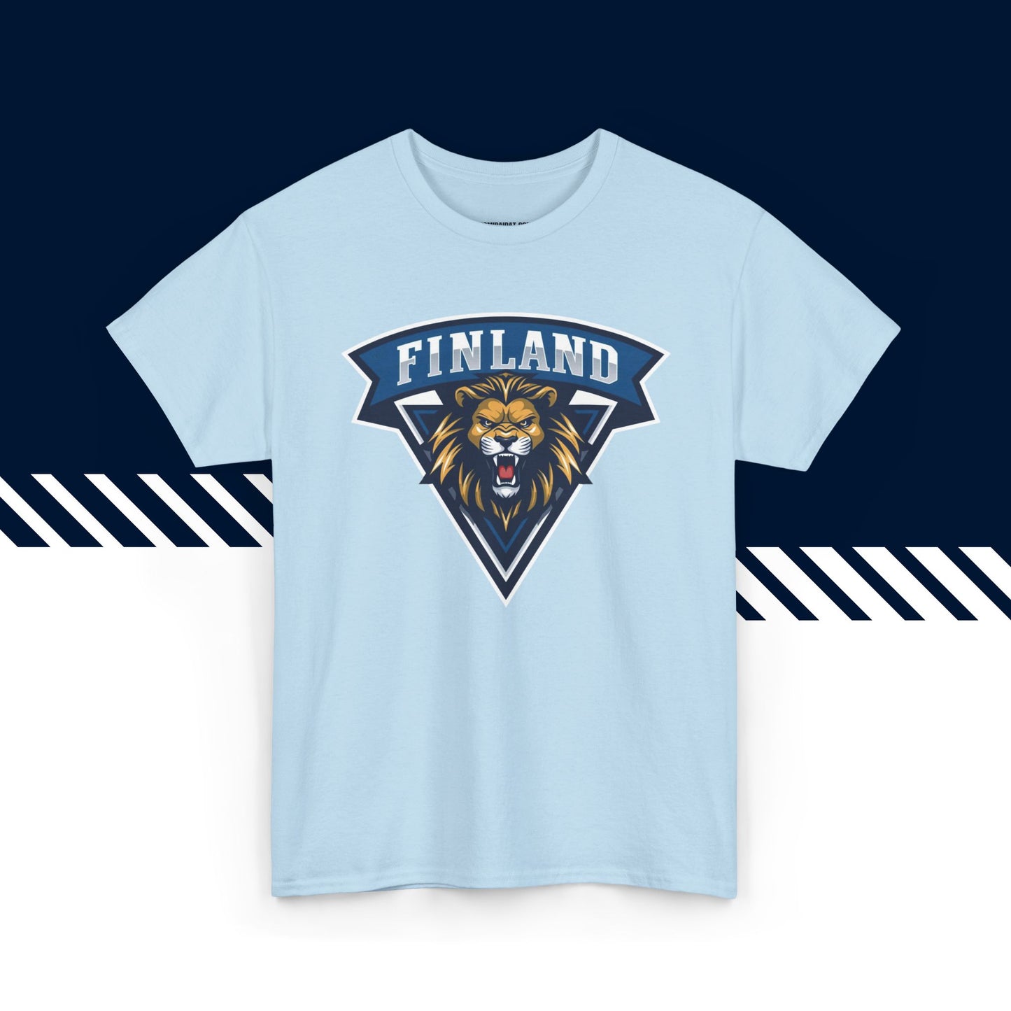 Vaaleansininen puuvillainen t-paita, hauskat teksti paidat, Jellonat-kuvio, unisex-malli.