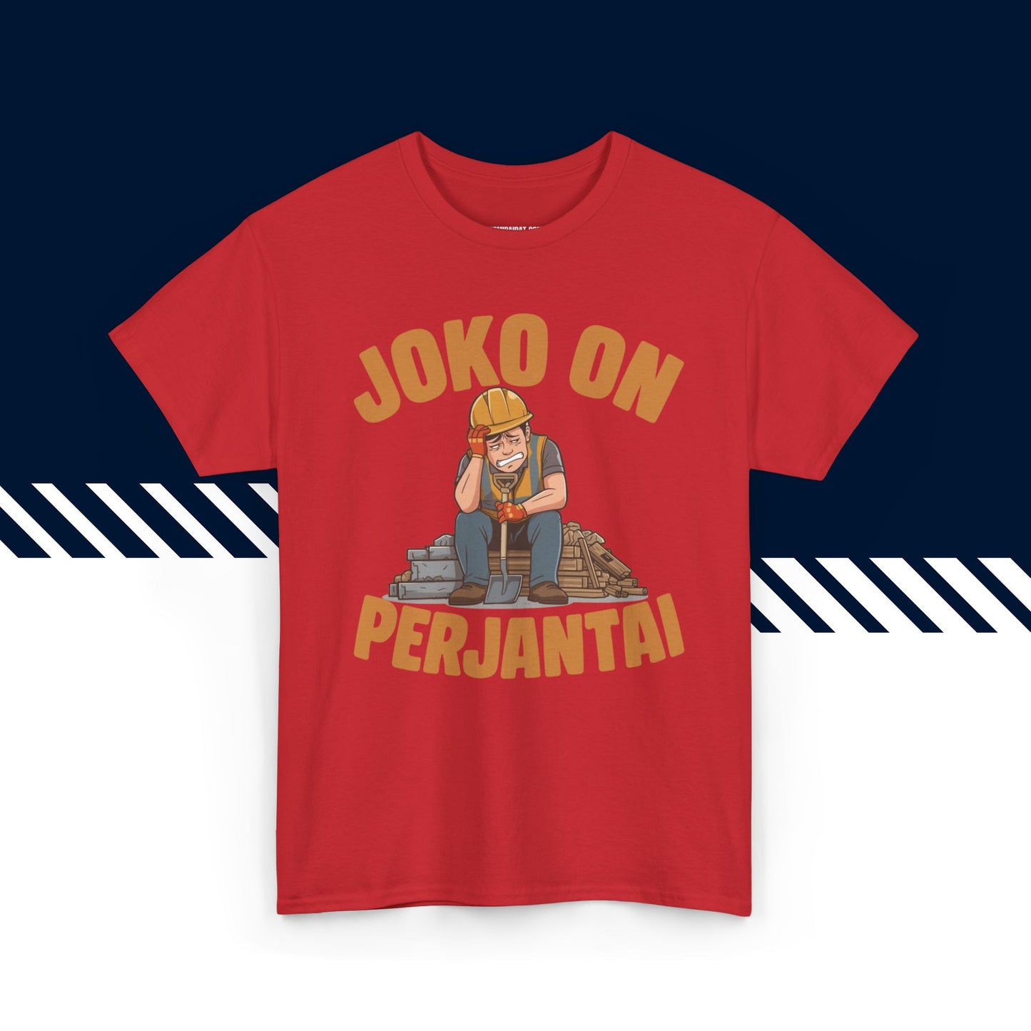 Punainen 100% puuvillainen t-paita miehille, hauskat paidat, Joko on perjantai -tekstipainatus.