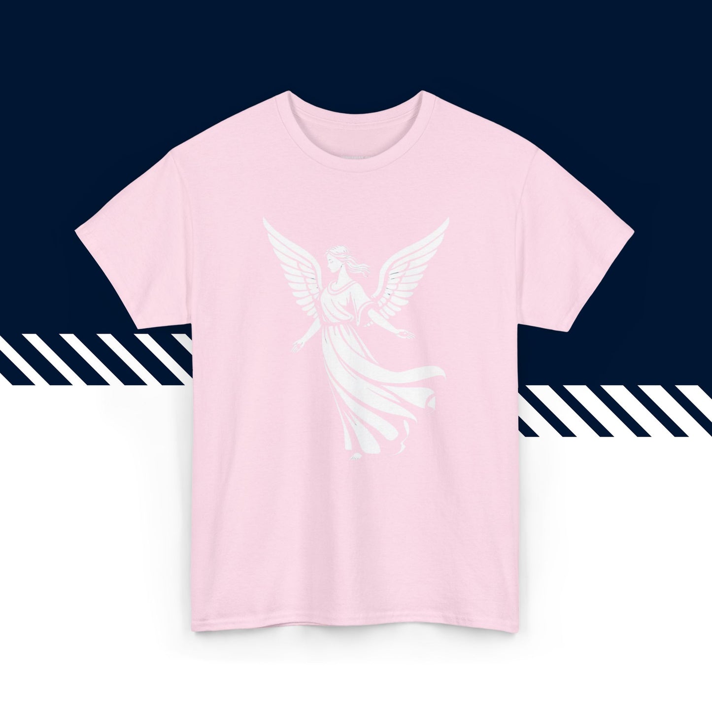 Pinkki 100% puuvillainen t-paita, hauskat paidat, Enkeli-tekstipainatus, unisex-malli.