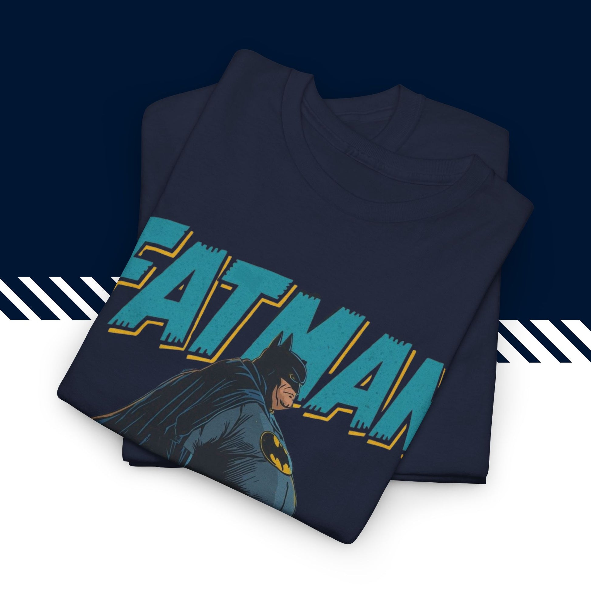 Tummansininen puuvillainen hauskat paidat Fatman t-paita, taitettuna, 100% puuvilla, unisex.