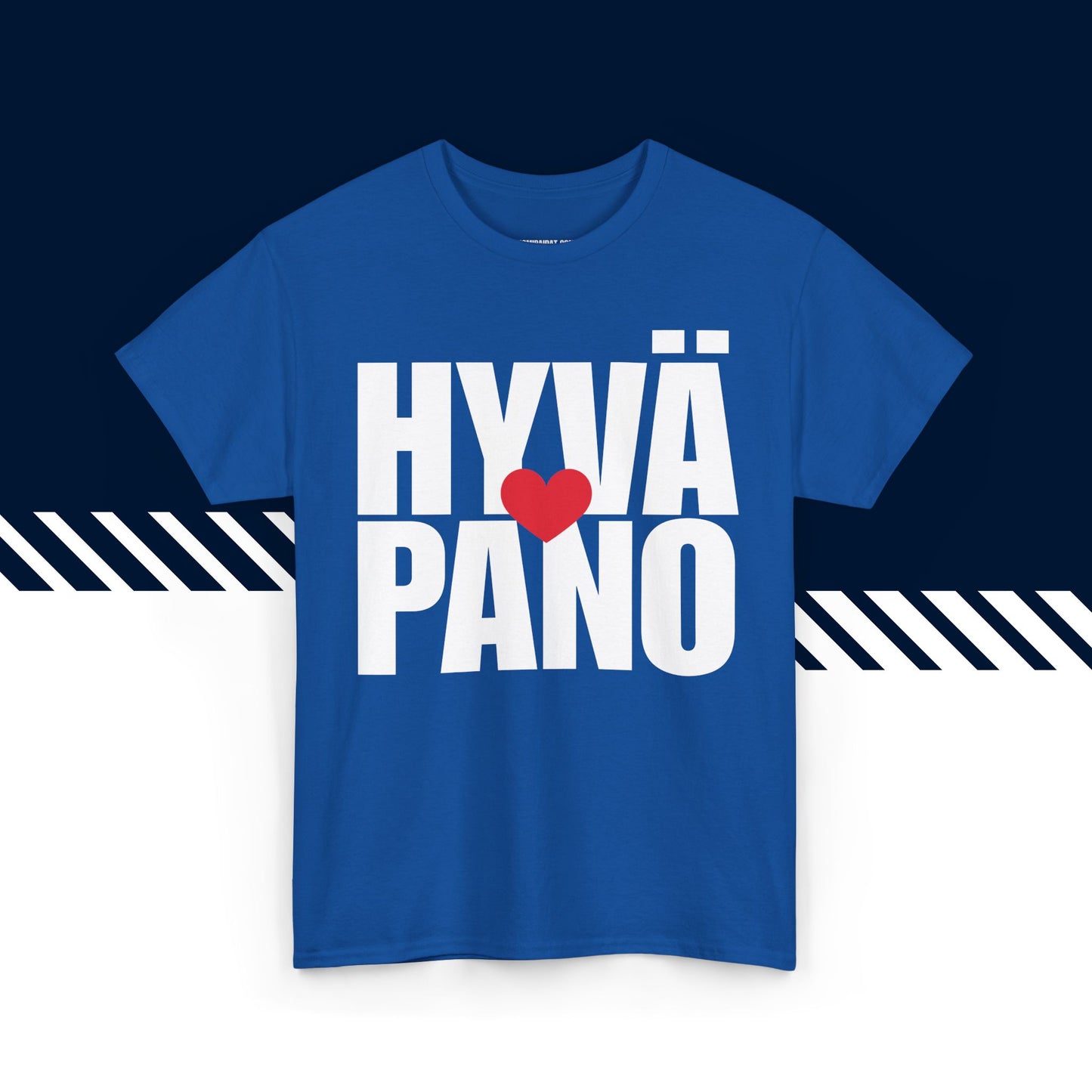 Sininen 100% puuvillainen suomi paidat, Hyvä pano -tekstipainatus, rento malli.