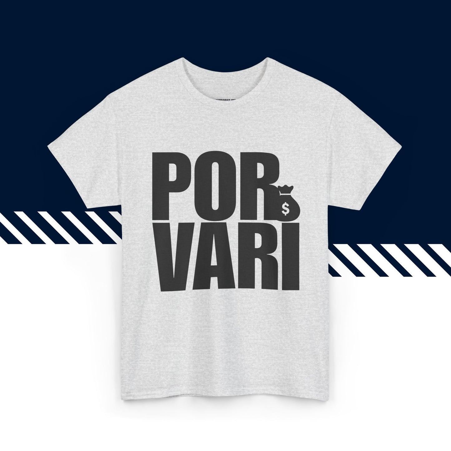 Harmaa hauska paita, Porvari-tekstipainatus, rento malli, suomi t-paidat.