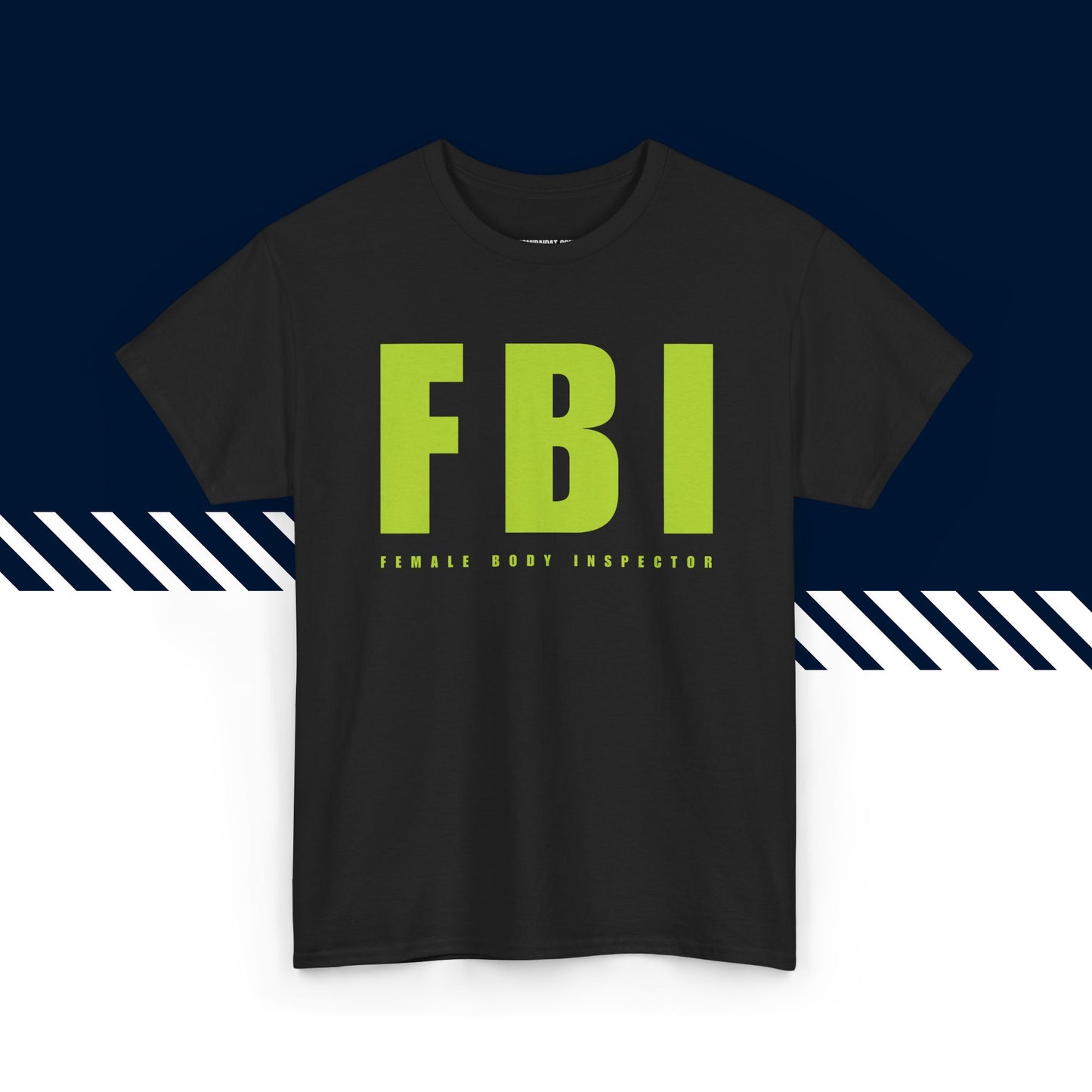 Musta 100% puuvillainen suomi paidat, FBI-tekstipainatus, rento malli.