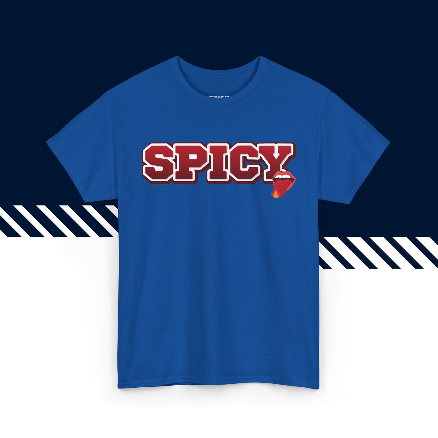 Sininen 100% puuvillainen suomi paidat, Spicy-tekstipainatus, rento malli.