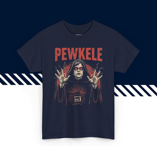 Tummansininen 100% puuvillainen t-paita, hauskat paidat, Pewkele-tekstipainatus, rento malli.
