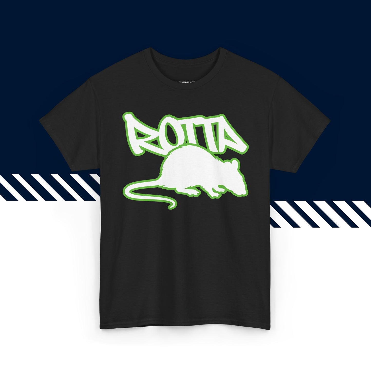 Musta 100% puuvillainen suomi paita, Rotta-kuvio, hauskat t-paidat.
