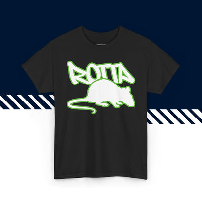 Musta 100% puuvillainen suomi paita, Rotta-kuvio, hauskat t-paidat.