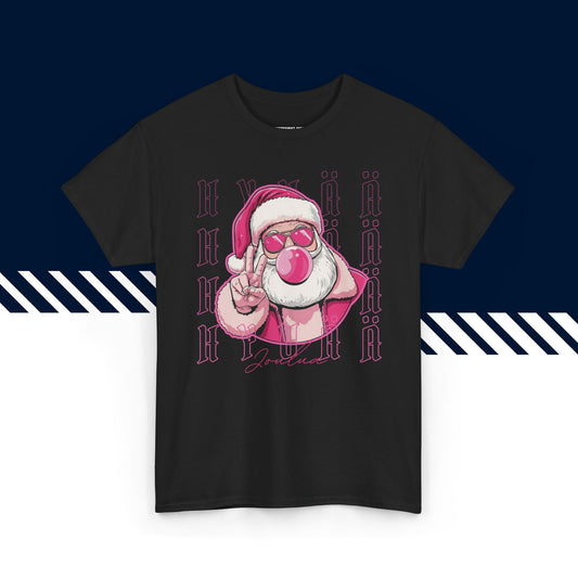 Musta 100% puuvillainen hauskat paidat, suomi t-paidat, suomipaidat.comin Pinkki pukki -teksti ja kuvio, unisex-malli, joulu lahja idea.