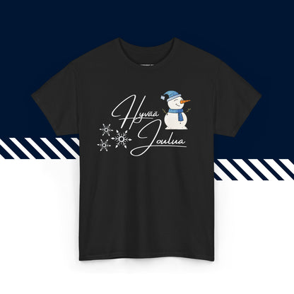 Musta puuvillainen hauskat t-paidat, hauska paita, t-paita lahjaksi, Ho Ho Ho -kuvio, unisex-malli.