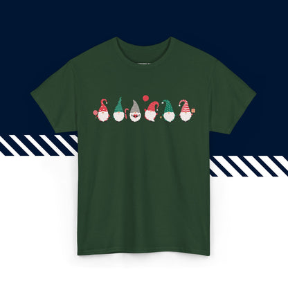 Tummanvihreä 100% puuvillainen suomi paita, hauskat printtipaidat, Joulutontut -teksti, unisex-malli.