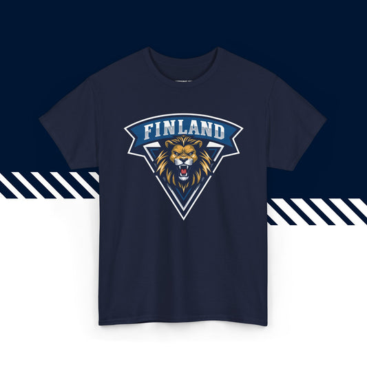 Tummansininen 100% puuvillainen suomi paita, Jellonat-kuvio, hauskat t-paidat.