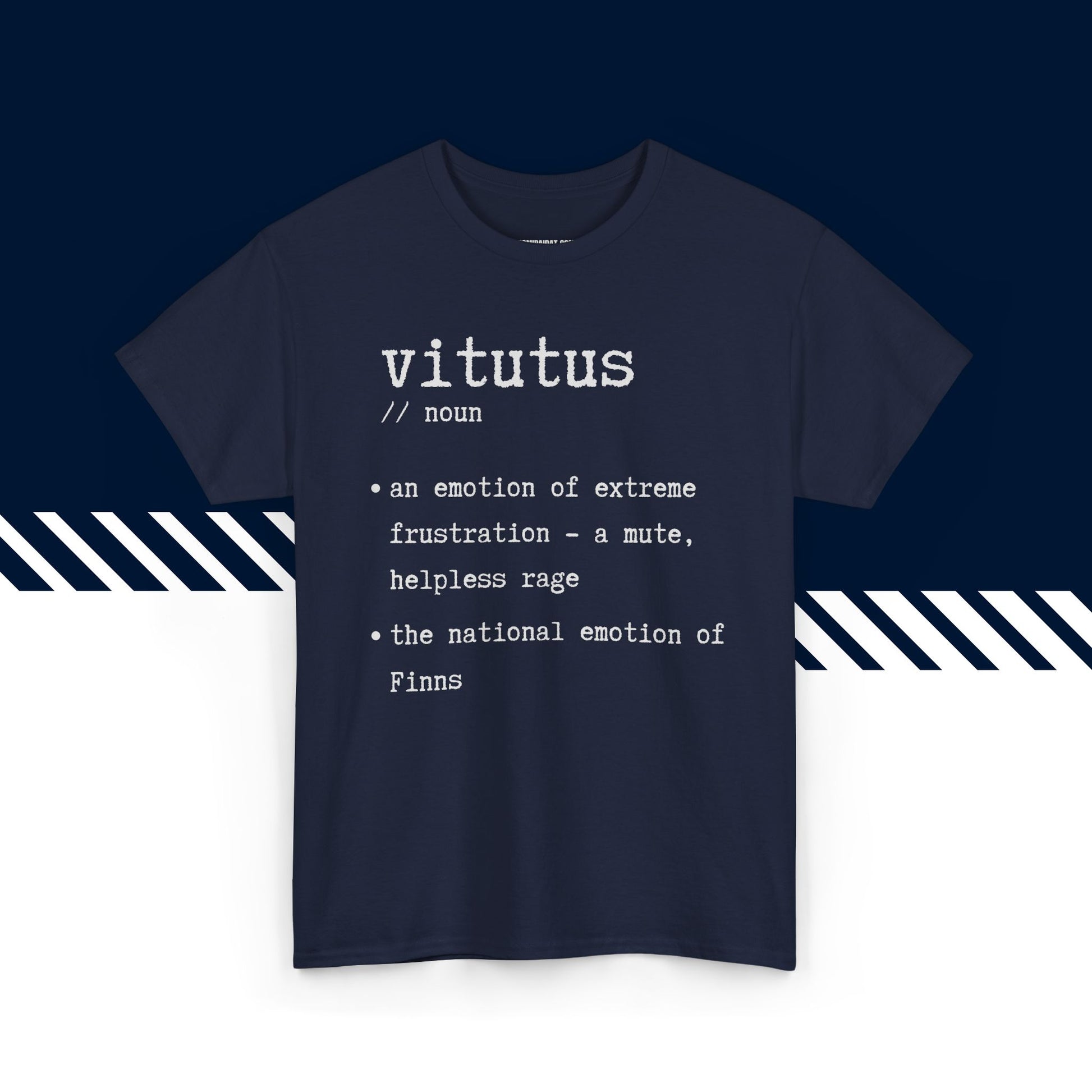 Tummansininen 100% puuvillainen suomi paidat, Vitutus-tekstipainatus, hauskat t-paidat, unisex.