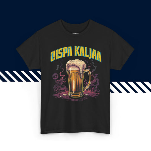 Musta puuvillainen t paidat hauskat tekstit, Oispa kaljaa, 100% puuvilla.