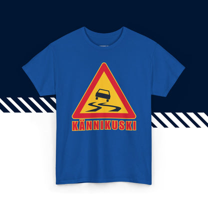 Sininen 100% puuvillainen suomi paidat, Kännikuski-tekstipainatus, rento malli.
