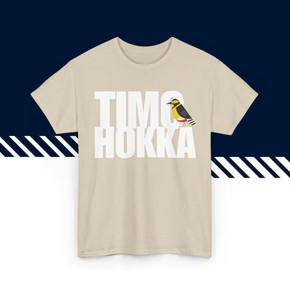 Beige 100% puuvillainen t-paita, miesten hauskat paidat, Timo Hokka -tekstipainatus, rento.