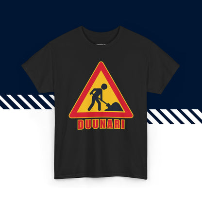 Musta 100% puuvillainen suomi paidat, Duunari-tekstipainatus, rento malli.