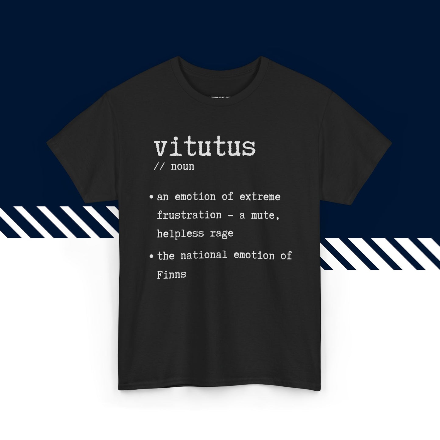 Musta puuvillainen t-paita, hauskat teksti paidat, Vitutus-tekstipainatus, rento malli.