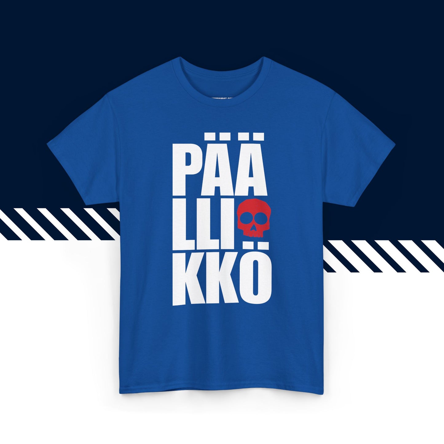 Sininen 100% puuvillainen suomi paidat, Päällikkö-tekstipainatus, rento malli.