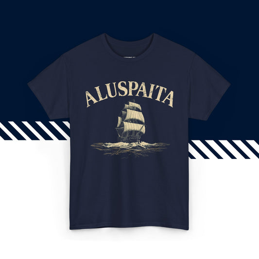 Tummansininen 100% puuvillainen t-paita, hauskat paidat, Aluspaita-tekstipainatus, rento malli.