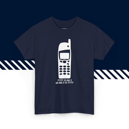 Tummansininen puuvillainen t-paita, hauskat printtipaidat, Send nudes -tekstipainatus, unisex-malli.