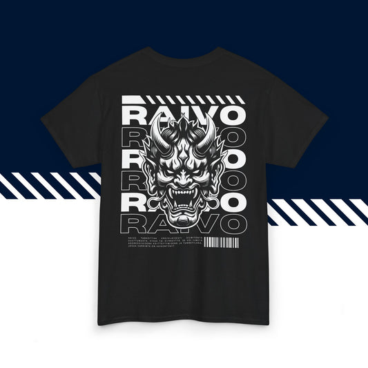 Musta 100% puuvillainen hauskat paidat, suomi t-paidat, suomipaidat.comin Raivo -selkäpainatus, unisex-malli.