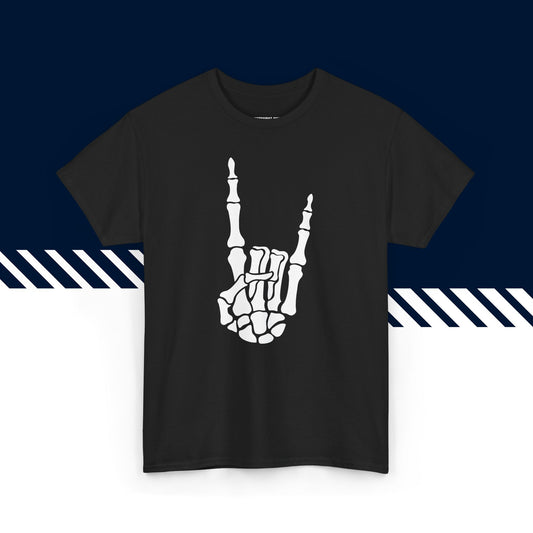 Musta 100% puuvillainen suomi paita, Rock On -tekstipainatus, hauskat t-paidat.
