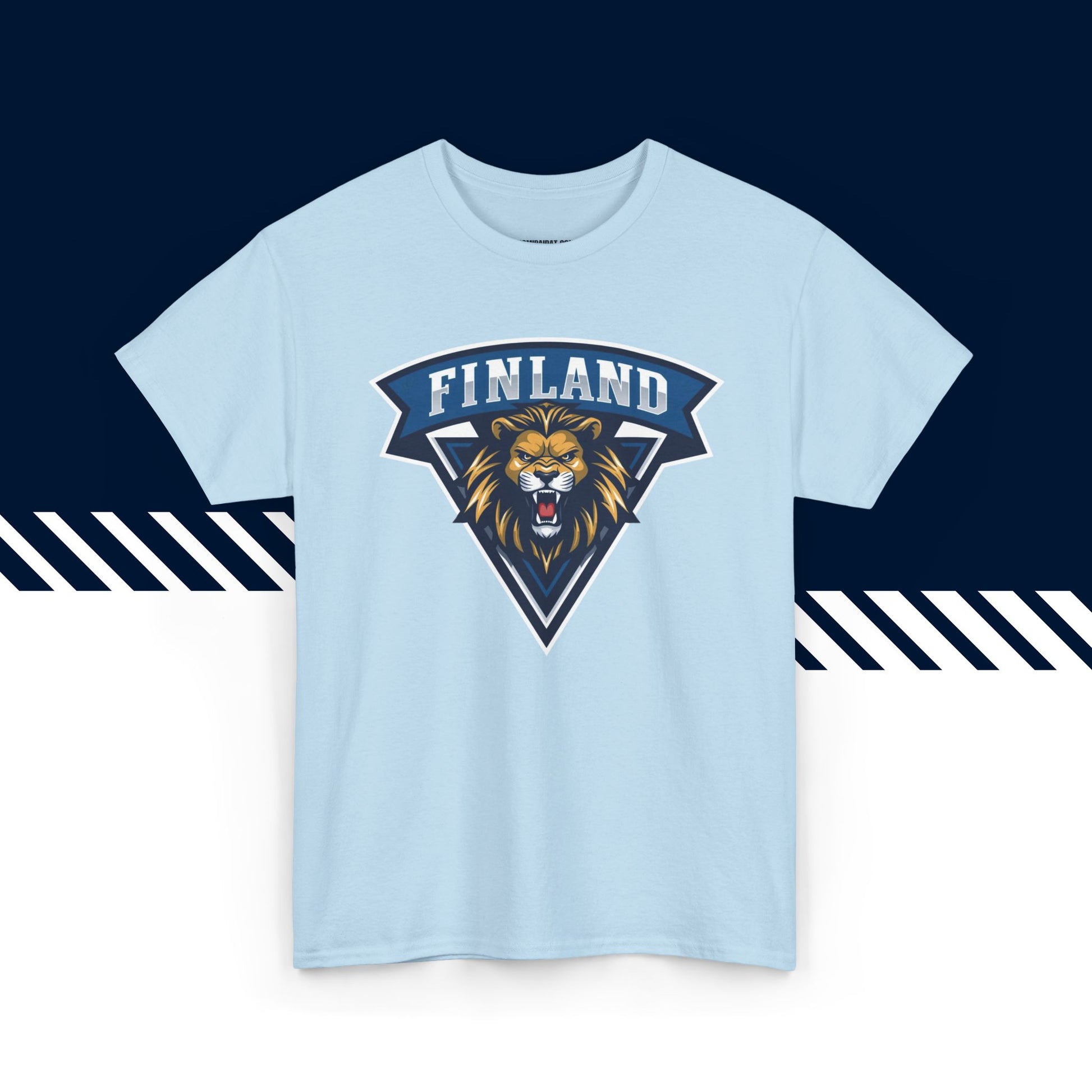 Vaaleansininen puuvillainen t-paita, hauskat teksti paidat, Jellonat-kuvio, unisex-malli.