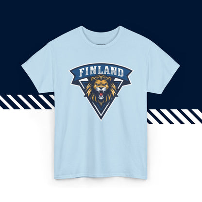 Vaaleansininen puuvillainen t-paita, hauskat teksti paidat, Jellonat-kuvio, unisex-malli.