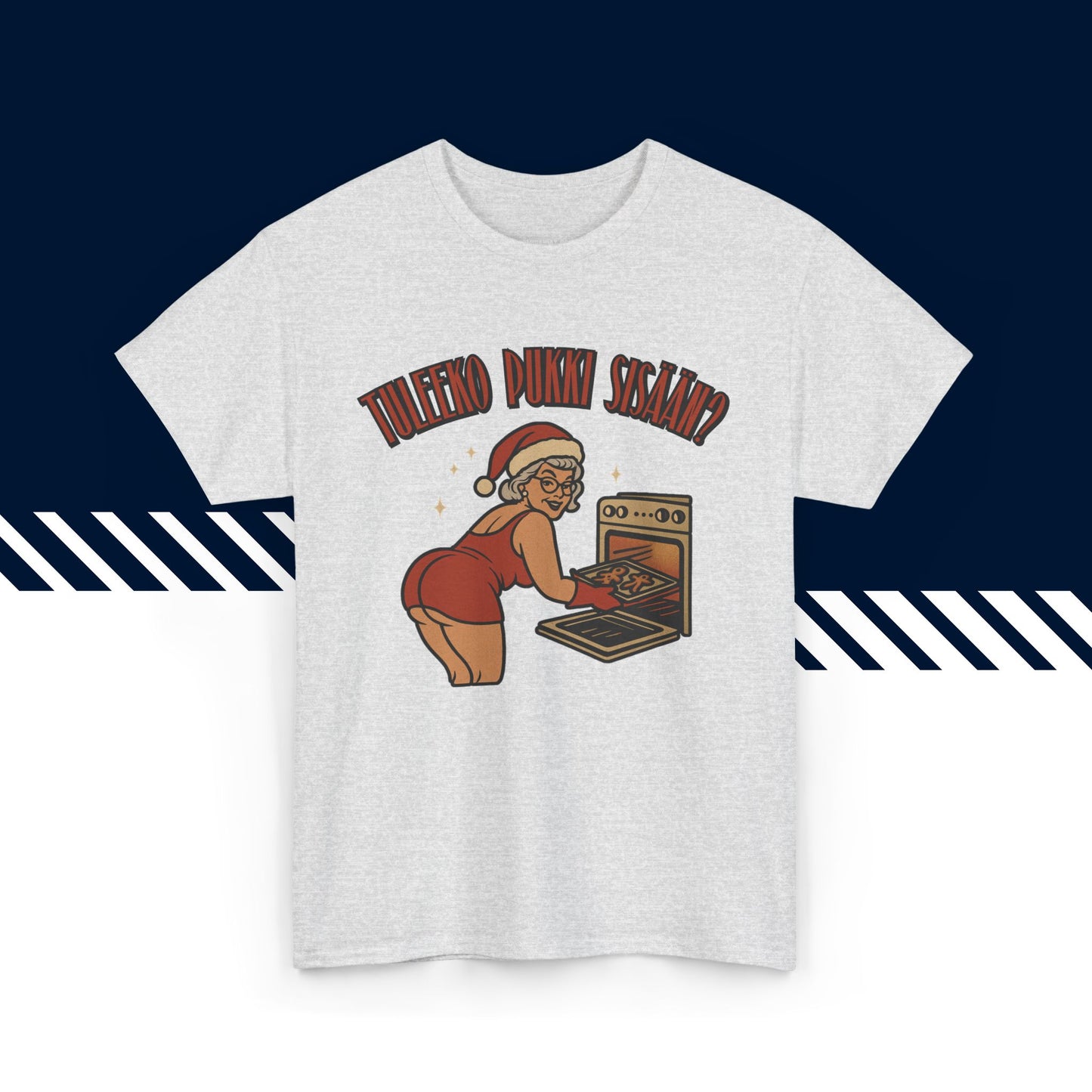 Harmaa suomi paita, hauskat printtipaidat, Joulufiilis aktivoitu -teksti, unisex-malli.