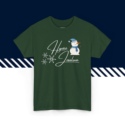 Tummanvihreä 100% puuvillainen suomi paidat, hauskat printtipaidat, Ho Ho Ho -kuvio, unisex-malli.