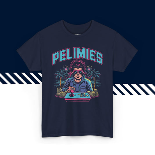 Tummansininen 100% puuvillainen suomi paita, Pelimies-teksti ja kuvio, hauskat t-paidat.