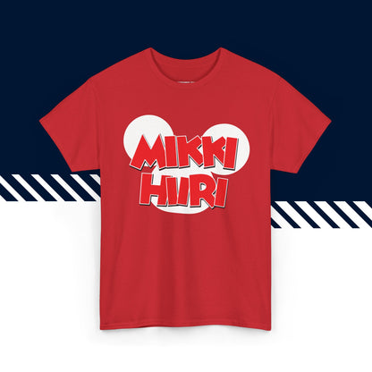 Punainen 100% puuvillainen t-paita, t paidat hauskat tekstit, Mikki Hiiri -teksti ja kuvio, rento malli.