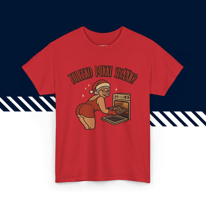 Punainen 100% puuvillainen hauskat t-paidat, t paidat hauskat tekstit, Joulufiilis aktivoitu -teksti, unisex-malli.