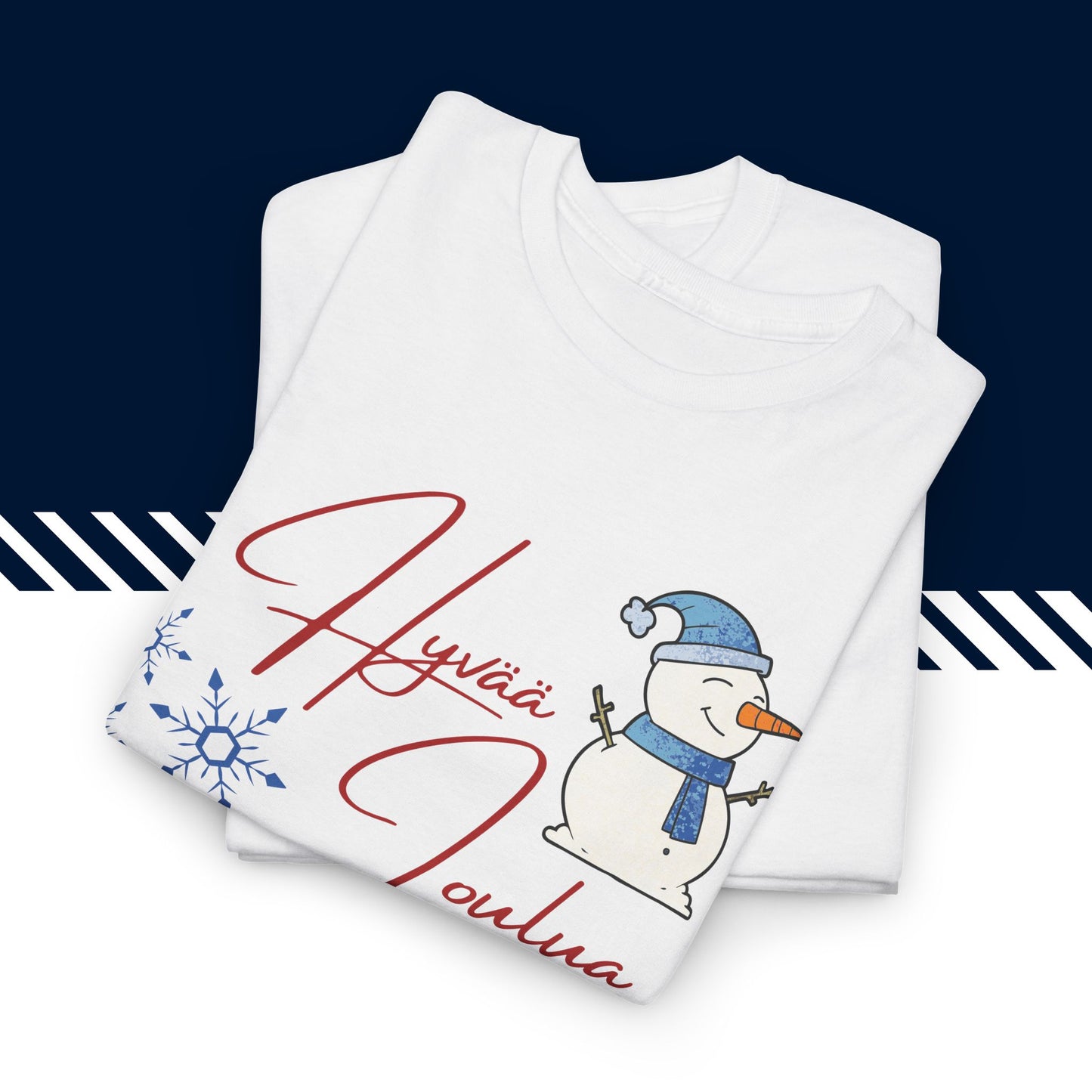 Valkoinen puuvillainen hauskat printtipaidat, joulu lahja idea, Ho Ho Ho t-paita taitettuna, 100% puuvilla, unisex-malli.