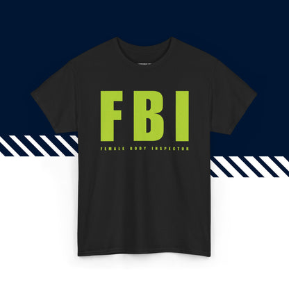 Musta 100% puuvillainen suomi paidat, FBI-tekstipainatus, rento malli.